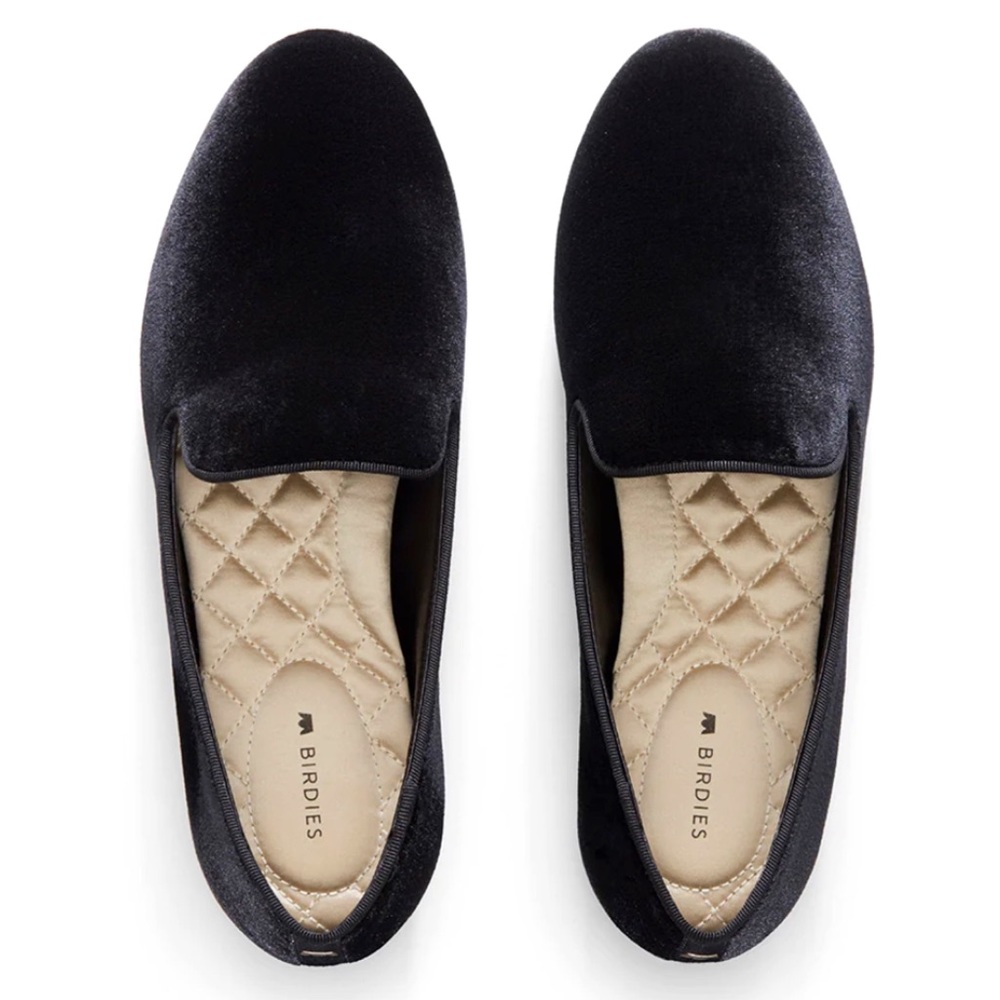 BIRDIES Black Velvet Starling Flats